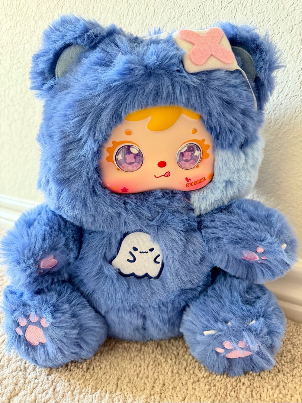 Baby Three Samuel 400% big blue bear plush doll - Rotatable Eyes